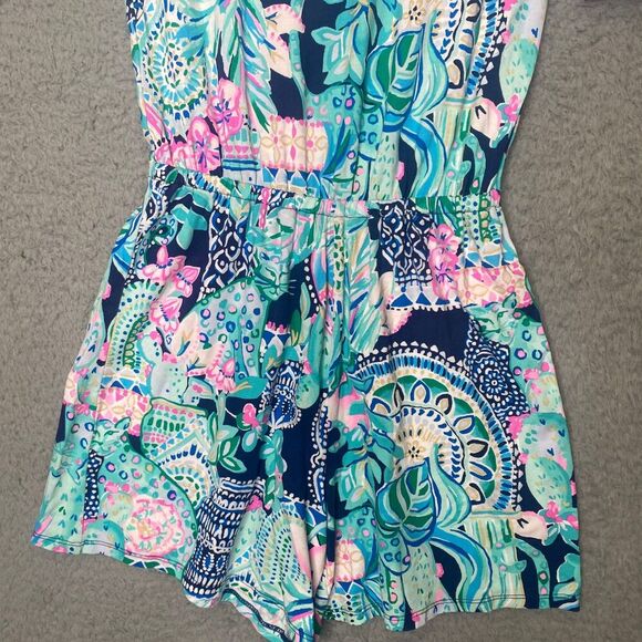 Lily pulitzer womens xxs short sleeve romper puff sleeve summer pool vacation - Picture 6 of 9